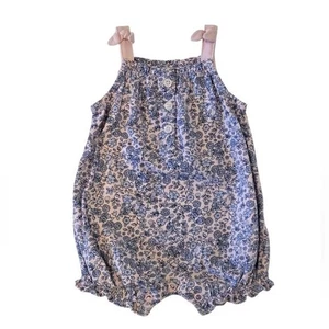 Pagliaccetto pantaloncino smanicato stampa floreale Carter's rosa e blu taglia 3 mesi - Foto 1 di 9