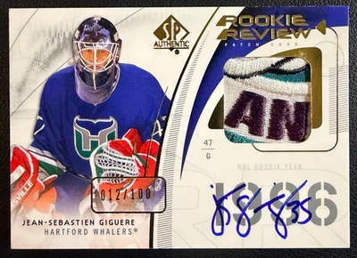JEAN-SEBASTIEN GIGUERE 2009-10 SP Authentic Rookie Review Patch Autograph #/100 - Image 1 of 2