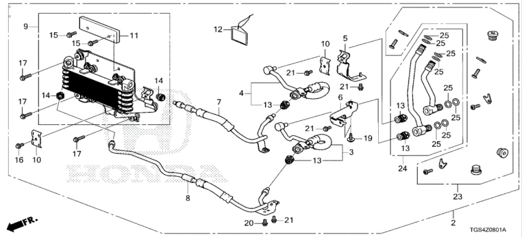 Nuevo enfriador ATF 9 velocidades 2022-2025 Passport 06255-5EZ-317 Foto 1 de 1