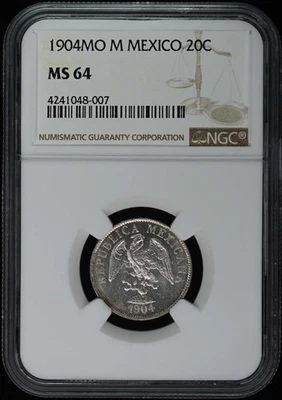 1904MO M MEXICO 20C NGC MS64 - Image 1 of 4