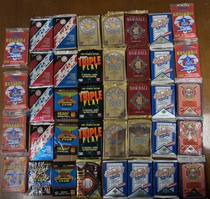HUGE 1980s-1990s Baseball Wax Pack Lot! 39 Total Packs! Over 500 Cards! Value! - Picture 1 of 5