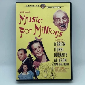 Music for Millions DVD 1945 Family Drama Margaret O'Brien June Allyson - Imagen 1 de 4