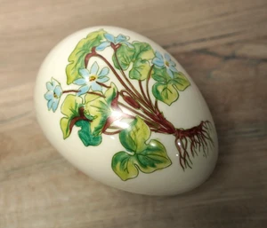 Chamart Limoges France LaRGe EGG Shape Trinket Box w/Blue Flowers - Picture 1 of 8