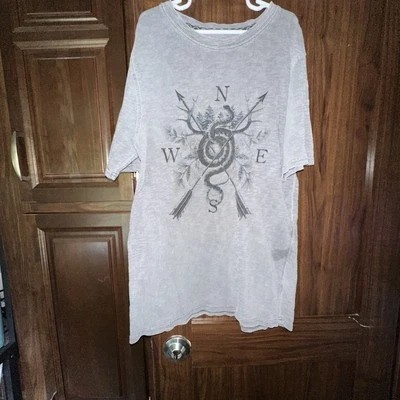 Mossimo Boys Large 12/14 Gray Snake Arrow Graphic Tee Shirt  - Image 1 of 4