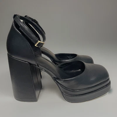 Vintage Y2K Wild Fable Chunky Platform Shoes Size 6 Black Faux Leather Grunge - Image 1 of 4