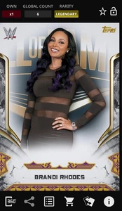 WWE Topps Slam DIGITAL Reverence Brandi Rhodes Legendary Auto Black 10 CC - Picture 1 of 1
