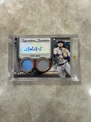 2023 Topps Museum Collection Josh Jung Dual Relic Auto #/399 RC 🔥 Texas Rangers - Image 1 of 4