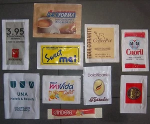 10 DIVERSE BUSTINE DI DOLCIFICANTE - VARIE - VUOTE - DA COLLEZIONE - Picture 1 of 1