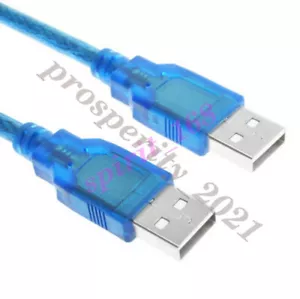 One USB 2.0 type A Data Fast Speed Transfer Cord Male to Male cable connects - Bild 1 von 9