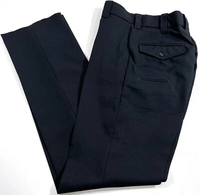 NUEVO SIN ETIQUETAS 35x36 PANTALONES DE VESTIR ELBECO PARA HOMBRES E8950RN AUTORIDAD SUPERIOR AZUL MARINO MEDIANOCHE SIN DOBLADILLO Foto 1 de 2