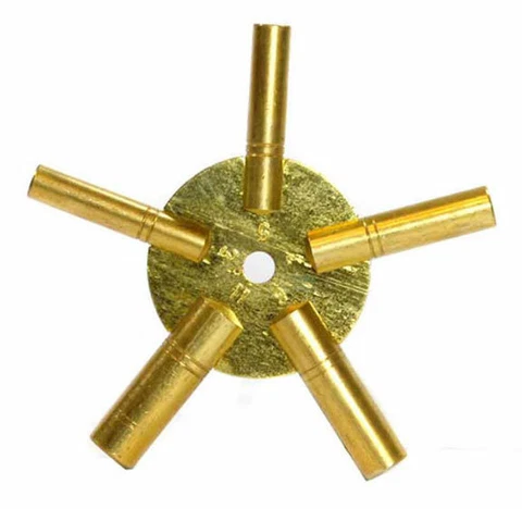 5-IN-1 Even Number Brass Wall Clock Winding Key-2-4-6-8-10 Clock Keys Universal Cover