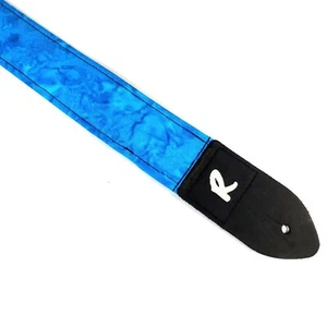 Correa de guitarra azul indio Batik - correa de guitarra océano - guitarra batik azul cerúleo - Imagen 1 de 9