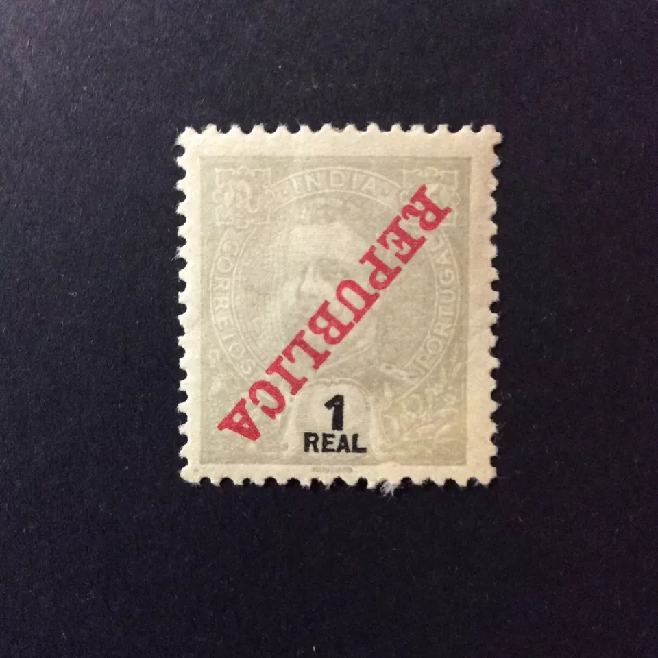 BroadviewStamps Portuguese India #244a MH F-VF.  Inverted overprint. - Image 1 of 2