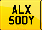 ALX 500Y NUMBER PLATE / CHERISHED PRIVATE NUMBERPLATE    ALEX