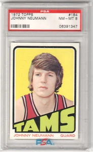 JOHNNY NEUMANN 1972 Topps RC Rookie #184 PSA 8 NM-MT - MEMPHIS - Picture 1 of 2