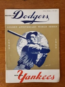 1953 MLB BASEBALL WORLD SERIES PROGRAM BROOKLYN DODGERS vs NEW YORK YANKEES RARE - Picture 1 of 9