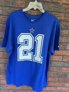 Nike Tee Dallas Cowboys Jersey XL #21 Ezekiel Elliott Blue Short Sleeve Shirt - Picture 1 of 15