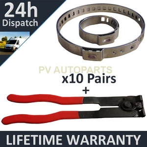 CV BOOT CLAMPS PAIR x10 EAR PLIERS x1 GARAGE TRADE PACK FITS ALL CARS KIT 3.10 - Picture 1 of 1