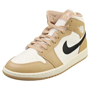 Nike AIR JORDAN 1 MID Damen - Sneaker Mode Leder und Synthetik Beige Schwarz - Bild 1 von 8