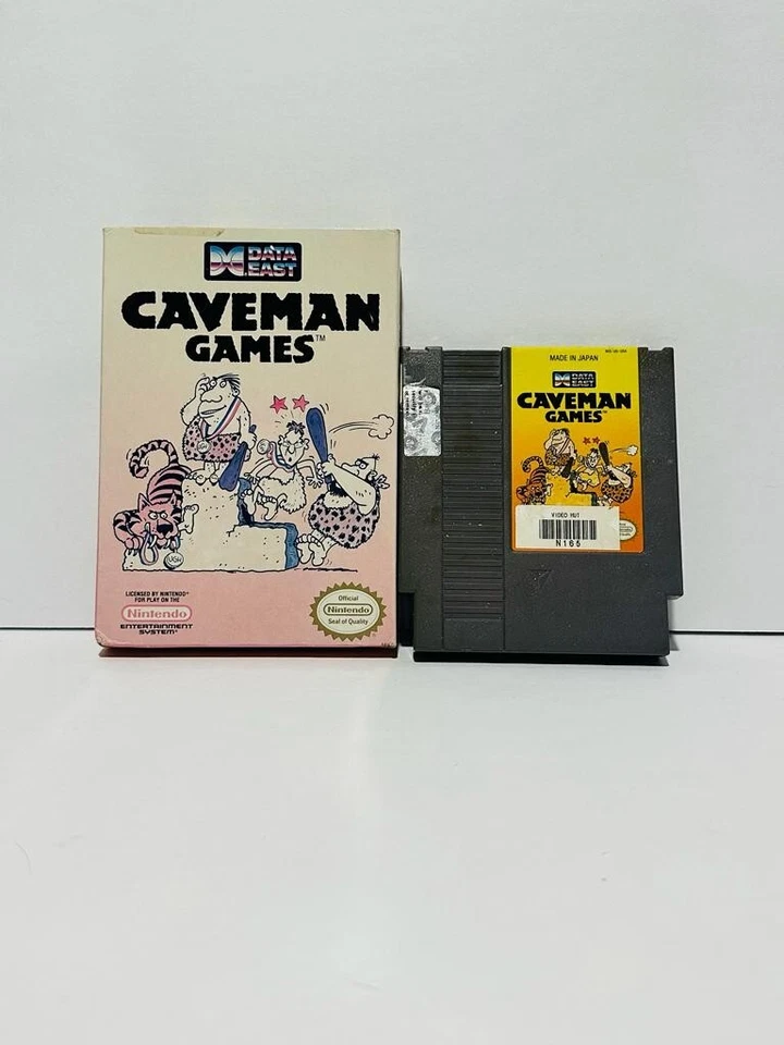 NES Caveman Games (Nintendo Entertainment System, 1990) TESTED - Image 1 of 1