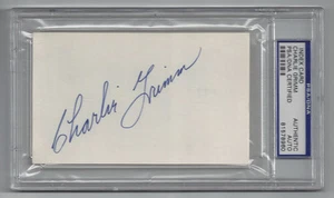 BRAVES Charlie Grimm signed 3x5 index card PSA/DNA Autographed H Aaron's 1st MGR - Picture 1 of 1