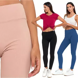 Damen Leggings blickdichte Leggins Hochbund gerippt Stretch Moraj RDL 1500-013 - Bild 1 von 52