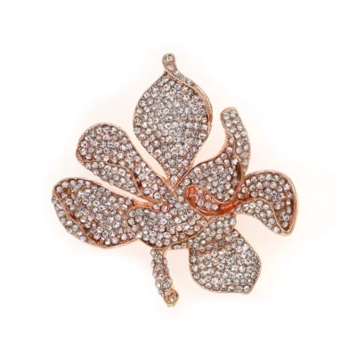 2PCS/LOT Luxury Multicolor Rhinestone Orchid Flower Shape Brooches Pin for Women - Image 1 of 4