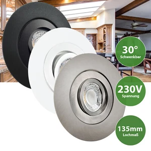 LED Einbaustrahler für große Lochausschnitte 68mm bis 135mm Spot Set GU10 230V - Bild 1 von 28