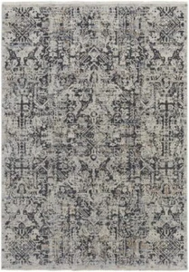 8' X 10' Ivory Gray And Taupe Abstract Power Loom Distressed Area Rug With - Picture 1 of 1