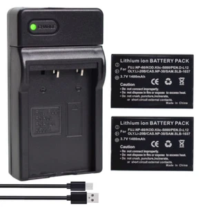 2x Battery for HP Photosmart R927 R937 R967 R07 R617 R717 R927 NP-60 +Charger - Picture 1 of 11