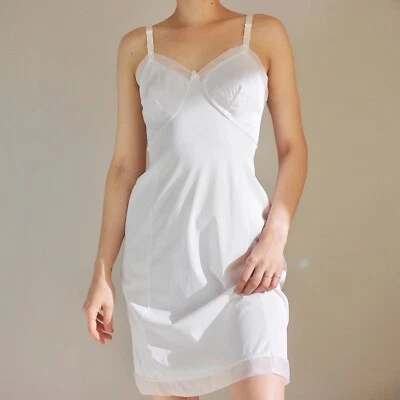 Vintage 70s Sears Full Slip Nightgown Dress Size 9 NWT Lingerie White Babydoll - Image 1 of 4