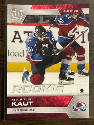 2019-20 Topps Now NHL Sticker #190 Martin Kaut Colorado Avalanche RC - Image 1 of 2