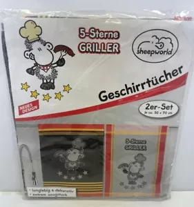 Sheepworld 5 estrellas barbacoa parrilla ovejas 2 piezas toallas de plato 50 X 70 CM Alemania - Imagen 1 de 4