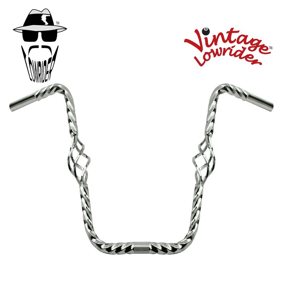 Twisted Cage Handlebar 16" 25.4mm Chrome Lowrider Bike Cruiser Bicycle Chopper - Image 1 of 1