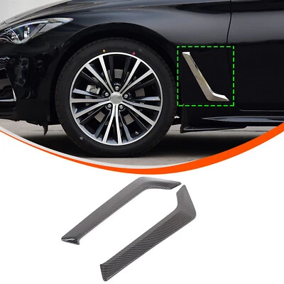 Guardabarros delantero de fibra de carbono ABS cubierta cromada adorno se adapta a Infiniti Q60 2016+ Foto 1 de 4