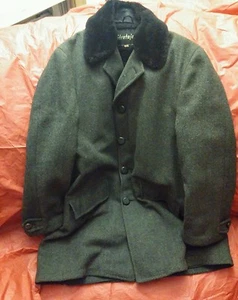 STRATOJAC TWEED Black Grey Coat Men's size 40 Full Lining 1963 - Picture 1 of 10