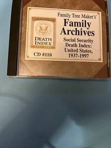 Family Tree Maker CD #110 Family Archives 1937-1997 Death Index US - Picture 1 of 2