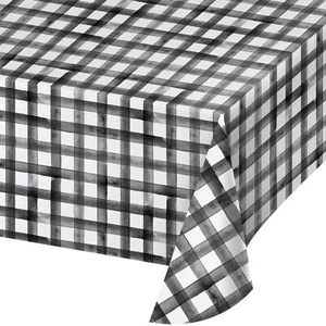 1 schwarz-weiß Büffel kariert Papier Tisch Abdeckung 54 x 88 Landhaus Dekor - Bild 1 von 1