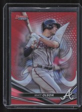 2022 Bowman's Best Matt Olson #63 Red Refractor 09/10 Atlanta Braves 