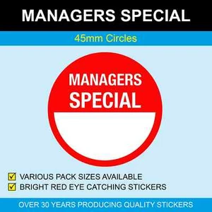 Managers Special - 45mm Stickers - Picture 1 of 4