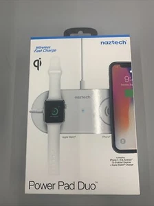 Naztech Power Pad Duo Qi Wireless Fast Charger Pad + iWatch Charger - White - Picture 1 of 1