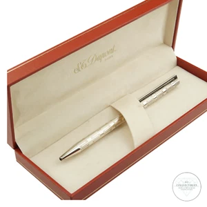 S.T. Dupont Classique Kugelschreiber Silber Drehmechanik mit Box & Garantiekarte - Bild 1 von 7