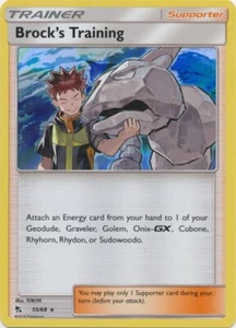 Holo Brock's Training 55/68 Rare Hidden Fates Pokemon TCG - Picture 1 of 1