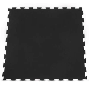 NNEDSZ 10mm Commercial Interlocking Rubber Gym Tile Mat (1m x 1m) - Set of 9 - Picture 1 of 5