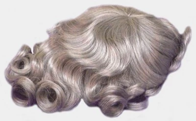 PELUCA DE PELO LISO MASCULINO MONOFILAMENTO ATADO A MANO PARA HOMBRES PUNTAS ONDULADAS PELUCA Foto 1 de 4