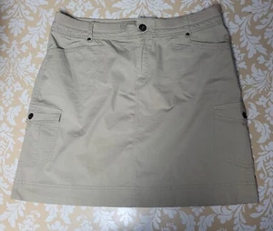 Alpine Design Women's Beige Cargo Skirt Cotton Pockets Zip Size 14 - Picture 1 of 9