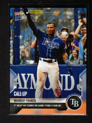 WANDER FRANCO 2021 TOPPS NOW 1ST HIT TAMPA BAY RAYS - Image 1 of 2