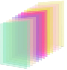 14 Pieces 11IN X 8.5IN Colored Overlays for Dyslexia, Dyslexia Reading Sheets, C - Bild 1 von 12