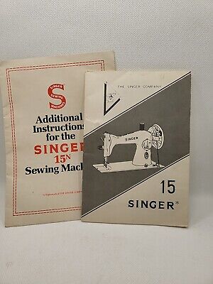 Máquina De Coser Vintage Singer 15n Manuales De Instrucciones • 6.79€
