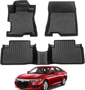 All Weather Rubber Car Floor Mats 2008-2012 Accord Accord Floor Mats Custom Fit - Picture 1 of 9